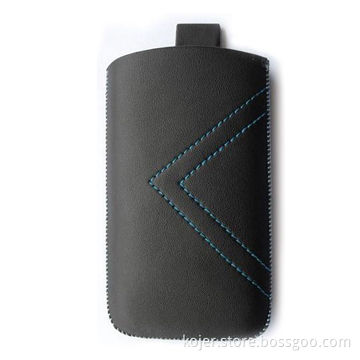 Mobile Phone Case, Made of PU Leather with Retractable Pull-tab and Over-locked Edges